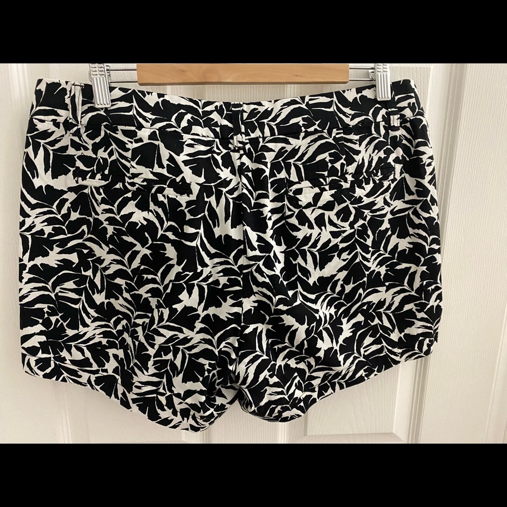 J Crew Chino black and white floral shorts